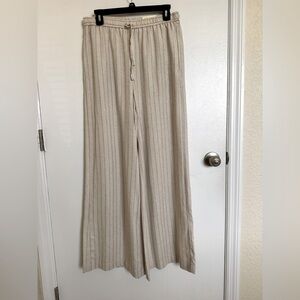 Max Studio Cream and Black Striped Pants, M🦋